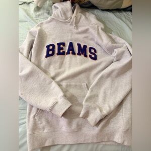 Beams Gray Hoodie with Blue Lettering